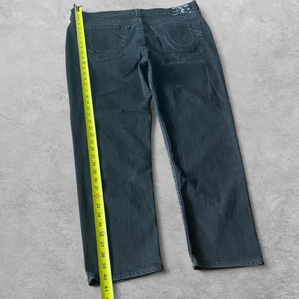 True Religion Mens Slim Drop Rise Jeans 38 Black Streetwear Y2K